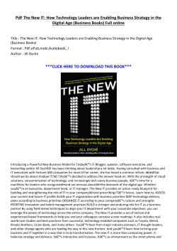 PdF The New IT: How Technology Leaders are