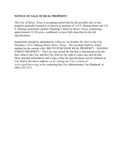 NOTICE OF SALE OF REAL PROPERTY Haning property