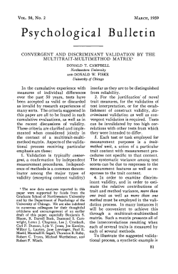 Convergent and discriminant validation by the multitrait