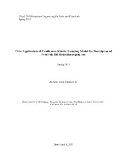 Title: Application of Continuous Kinetic Lumping Model for