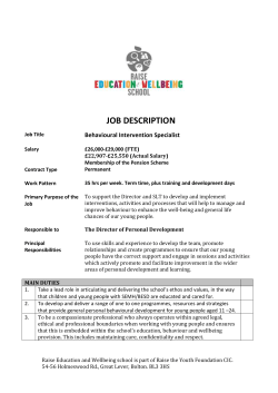 Behavioural Intervention Specialist