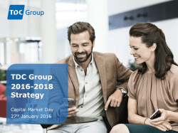 TDC Group 2016-2018 Strategy