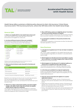 Accelerated Protection with Health Sense