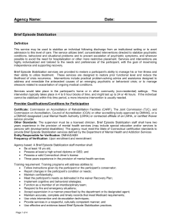 Brief Episode Stabilization - Advanced Behavioral Health