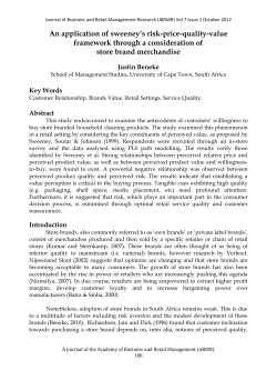 An application of sweeney`s risk-price-quality-value