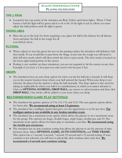Guidelines and Rules - Avalon Golf and Country Club