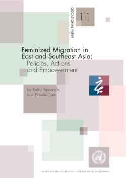 Feminized Migration in East and Southeast Asia: Policies, Actions