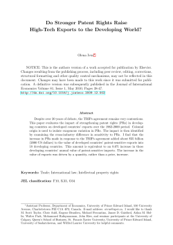 Do Stronger Patent Rights Raise High