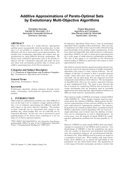 Additive Approximations of Pareto-Optimal Sets by Evolutionary