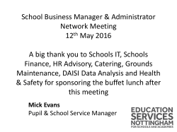 School Network Meeting Presentation 12th May 2016