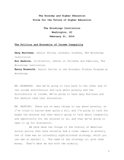 The Politics and Economics of Income Inequality