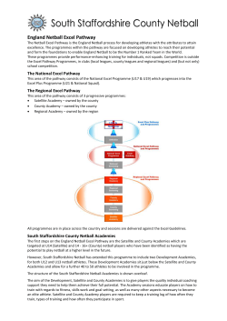 England Netball Excel Pathway - South Staffordshire County Netball