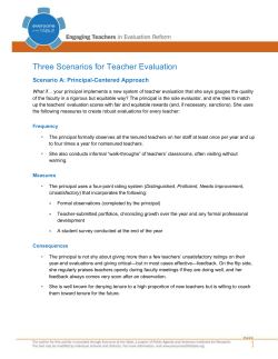 Three Scenarios for Teacher Evaluation