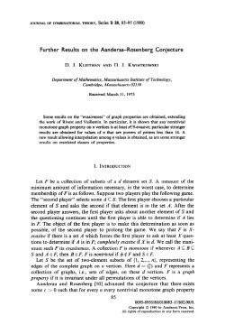 Further Results on the Aanderaa-Rosenberg
