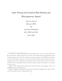 Asset Pricing with Limited Risk Sharing and Heterogeneous Agents&lowast;