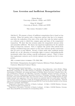 21.30 Loss Aversion and Inefficient Renegotiation