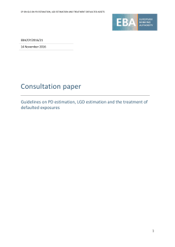 Consultation Paper on Guidelines on PD LGD estimation and