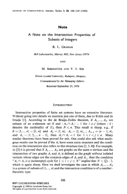 Note A Note on the Intersection Properties of Subsets of Integers
