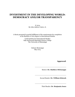 investment in the developing world: democracy and/or transparency