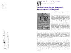 Let the Games Begin: Sports and Recreation in