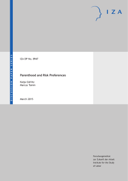 Parenthood and Risk Preferences