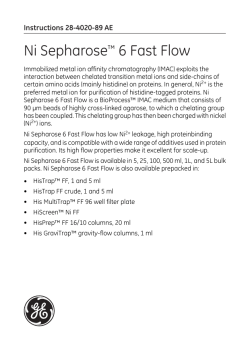 Ni Sepharose 6 Fast Flow - GE Healthcare Life Sciences