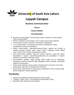 Communication Skills - Jinnah Institute of Management Sciences