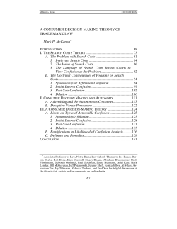 A CONSUMER DECISION-MAKING THEORY OF TRADEMARK
