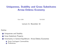 Uniqueness, Stability and Gross Substitutes Arrow