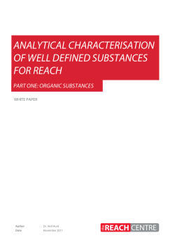 analytical characterisation of well defined substances for reach