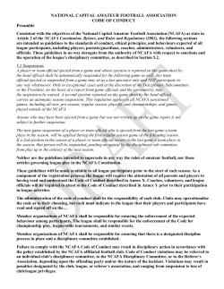NCAFA Code of Conduct