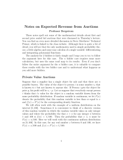 Notes on Expected Revenue from Auctions