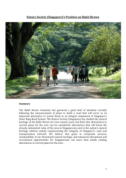 Nature Society (Singapore)`s Position on Bukit Brown