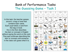 Bank of Performance Tasks The Guessing Game &ndash; Task 1