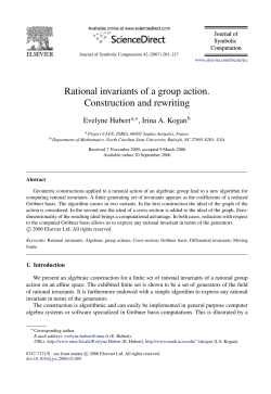 Rational invariants of a group action. Construction - Sophia