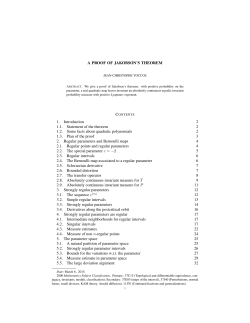 A PROOF OF JAKOBSON`S THEOREM 1. Introduction 2 1.1