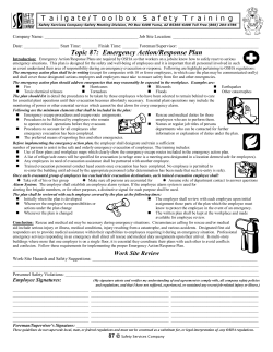 Emergency Action/Response Plan