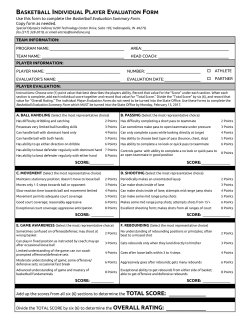 basketball individual player evaluation form