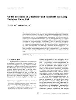 On the Treatment of Uncertainty and Variability in Making Decisions