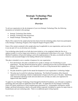 Technology Plan Outline - Nonprofit Support Program
