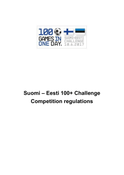 Suomi – Eesti 100+ Challenge Competition