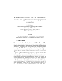 Universal hash families and the leftover hash lemma, and