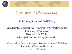 Overview of GIS Modeling  - The Institute for Environmental