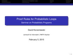 Proof Rules for Probabilistic Loops - Seminar on