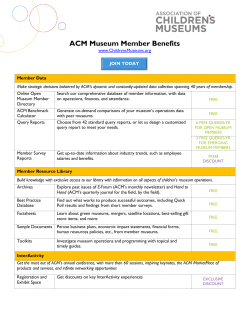 ACM Museum Member Benefits - Association of Children`s Museums