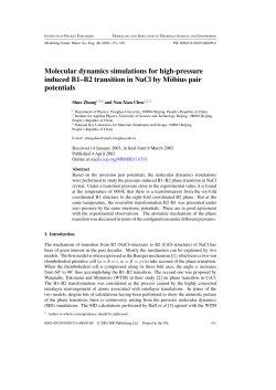 Molecular dynamics simulations for high