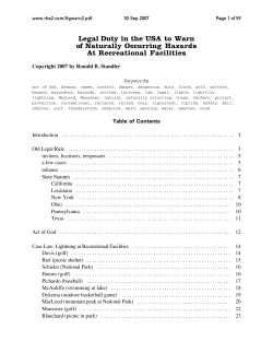 Duty to Warn of Naturally Occurring Hazards At