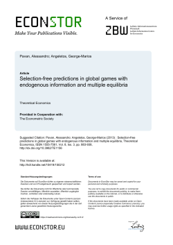 Selection-free predictions in global games with