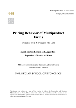 Pricing Behavior of Multiproduct Firms