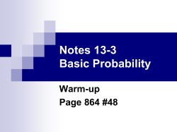 Notes 7-1 Basic Principles of Probability